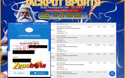 Bukti Kemenangan Member Setia Kami ZB***AD Sebesar Rp 21.400.000 di Permainan UBO SPORTS