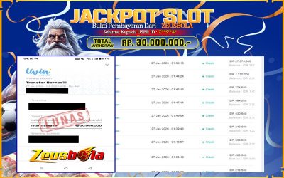 Bukti Kemenangan Member Setia Kami Z**S**4* Sebesar Rp 30.000.000 di Permainan Gates Of Olympus 1000
