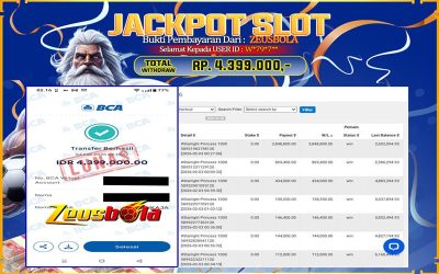 Bukti Kemenangan Member Setia Kami W*79*7** Sebesar Rp 4.399.000 di Permainan STARLIGHT PRINCESS 1000
