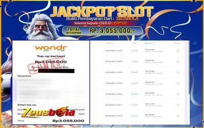 Bukti Kemenangan Member Setia Kami J*D**12* Sebesar Rp 3.055.000 di Permainan PG