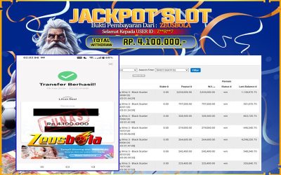 Bukti Kemenangan Member Setia Kami Z**R**7 Sebesar Rp 4.100.000 di Permainan PRAGMATIC