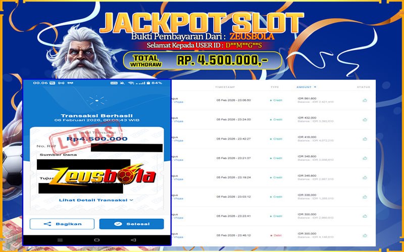 Bukti Kemenangan Member Setia Kami D**M**G**S Sebesar Rp 4.500.000 di Permainan Lucky Neko