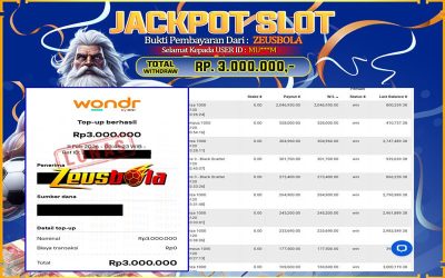 Bukti Kemenangan Member Setia Kami MU***M Sebesar Rp 3.000.000 di Permainan Sweet Bonanza 1000