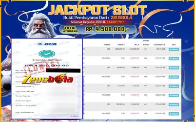 Bukti Kemenangan Member Setia Kami MAR***N* Sebesar Rp 4.500.000 di Permainan Sweet Bonanza 1000