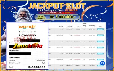 Bukti Kemenangan Member Setia Kami D**A*0* Sebesar Rp 7.000.000 di Permainan Gates of Olympus Super