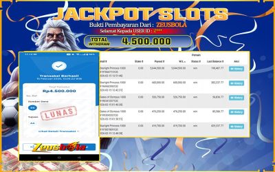 Bukti Kemenangan Member Setia Kami Z*** Sebesar Rp 4.500.000 di Permainan starlight princess 1000