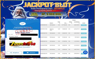 Bukti Kemenangan Member Setia Kami Z*** Sebesar Rp 5.000.000 di Permainan Wild Bandito