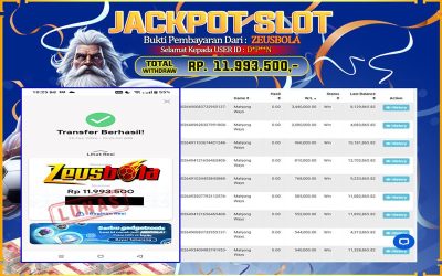 Bukti Kemenangan Member Setia Kami D*P**N Sebesar Rp 11.993.500 di Permainan Mahjong Ways