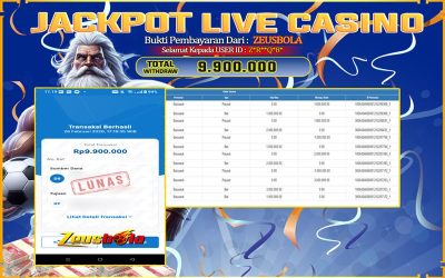 Bukti Kemenangan Member Setia Kami Z*R**Q*8* Sebesar Rp 9.900.000 di Permainan Baccarat