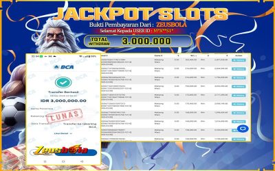 Bukti Kemenangan Member Setia Kami M*X**S1* Sebesar Rp 3.000.000 di Permainan mahjong ways