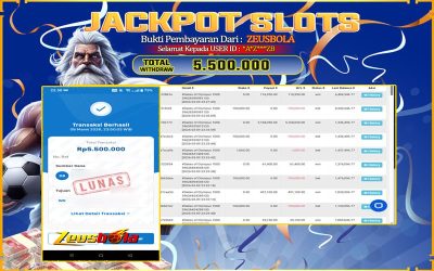 Bukti Kemenangan Member Setia Kami *A*Z***ZB Sebesar Rp 1.000.000 di Permainan Gates of Olympus 1000
