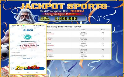 Bukti Kemenangan Member Setia Kami D*P**N Sebesar Rp 5.500.000 di Permainan Saba Sports