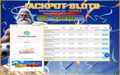 Bukti Kemenangan Member Setia Kami Z**R**7 Sebesar Rp 4.300.000 di Permainan Mahjong Wins 3 – Black Scatter