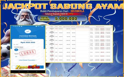 Bukti Kemenangan Member Setia Kami ***V Sebesar Rp 5.000.000 di Permainan sabung ayam