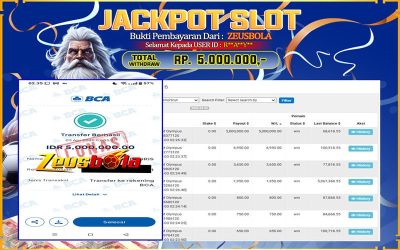 Bukti Kemenangan Member Setia Kami R**A**Y** Sebesar Rp 5.000.000 di Permainan Gates of Olympus