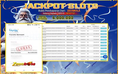 Bukti Kemenangan Member Setia Kami ZB*D***8* Sebesar Rp 6.000.000 di Permainan Mahjong ways