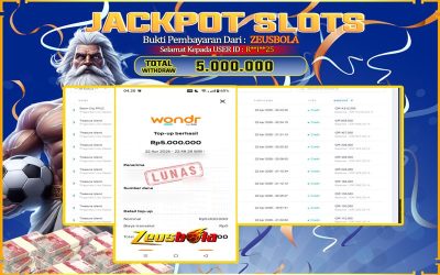 Bukti Kemenangan Member Setia Kami R**I**25 Sebesar Rp 5.000.000 di Permainan Boom City PPLD