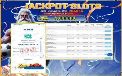 Bukti Kemenangan Member Setia Kami *IN** Sebesar Rp 6.000.000 di Permainan Gates OF Olympus 1000