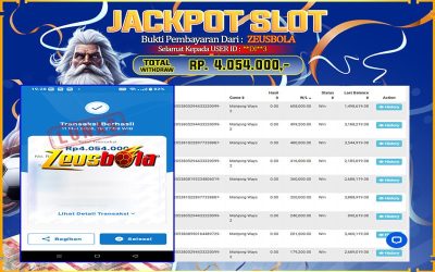 Bukti Kemenangan Member Setia Kami **DI**3 Sebesar Rp 4.054.000 di Permainan Mahjong Ways 2