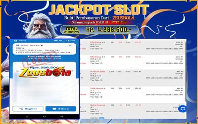 Bukti Kemenangan Member Setia Kami B**T*T*33 Sebesar Rp 4.286.500 di Permainan CMD Sports