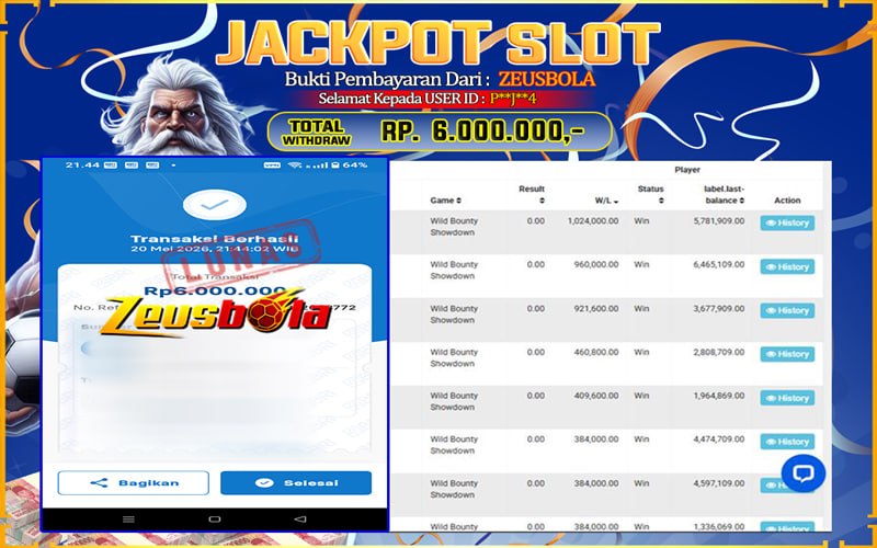 Bukti Kemenangan Member Setia Kami P**J**4 Sebesar Rp 6.000.000 di Permainan PG