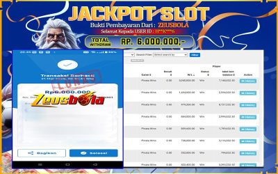 Bukti Kemenangan Member Setia Kami H**K***6 Sebesar Rp 6.000.000 di Permainan PG