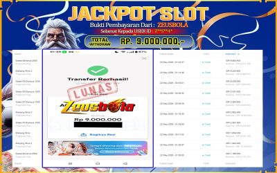 Bukti Kemenangan Member Setia Kami Z**S**4* Sebesar Rp 9.000.000 di Permainan SLOT