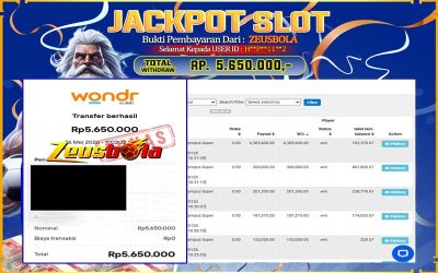 Bukti Kemenangan Member Setia Kami H**P**11**2 Sebesar Rp 5.650.000 di Permainan Pragmatic Direct 6