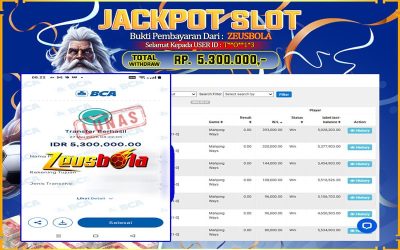 Bukti Kemenangan Member Setia Kami T**O**1*3 Sebesar Rp 5.300.000 di Permainan PG