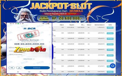 Bukti Kemenangan Member Setia Kami ZE****D* Sebesar Rp 20.600.000 di Permainan Pragmatic Direct 6