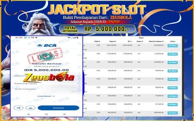 Bukti Kemenangan Member Setia Kami T*G**S* Sebesar Rp 5.000.000 di Permainan Pragmatic Direct 6