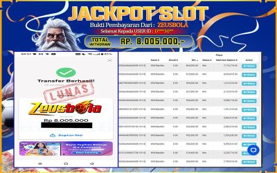 Bukti Kemenangan Member Setia Kami D***30** Sebesar Rp 8.005.000 di Permainan PG