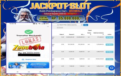 Bukti Kemenangan Member Setia Kami H**KI***7 Sebesar Rp 35.000.000 di Permainan Pragmatic Direct 6