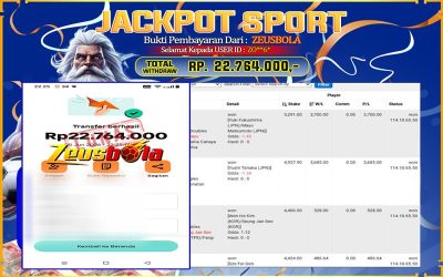Bukti Kemenangan Member Setia Kami ZO**6* Sebesar Rp 22.764.000 di Permainan Saba Sports
