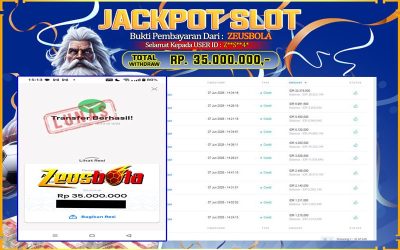 Bukti Kemenangan Member Setia Kami Z**S**4* Sebesar Rp 35.000.000 di Permainan Gates Of Olympus 1000