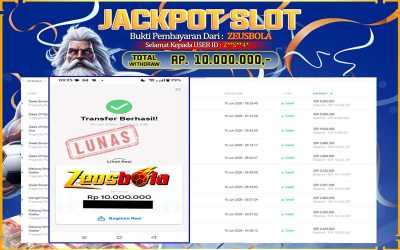 Bukti Kemenangan Member Setia Kami Z**S**4* Sebesar Rp 10.000.000 di Permainan SLOT