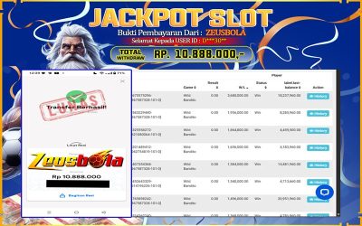 Bukti Kemenangan Member Setia Kami D*30 Sebesar Rp 10.888.000 di Permainan PG